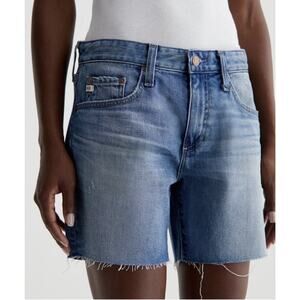 AG Adriano Goldschmied Becke Relaxed Slim Short Jean 26 Distressed Grunge